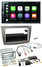 Автомагнитола Pioneer 2DIN, DVD, DAB, Bluetooth, USB, поддержка управления на руле, для Alfa Romeo Mito, серебристая