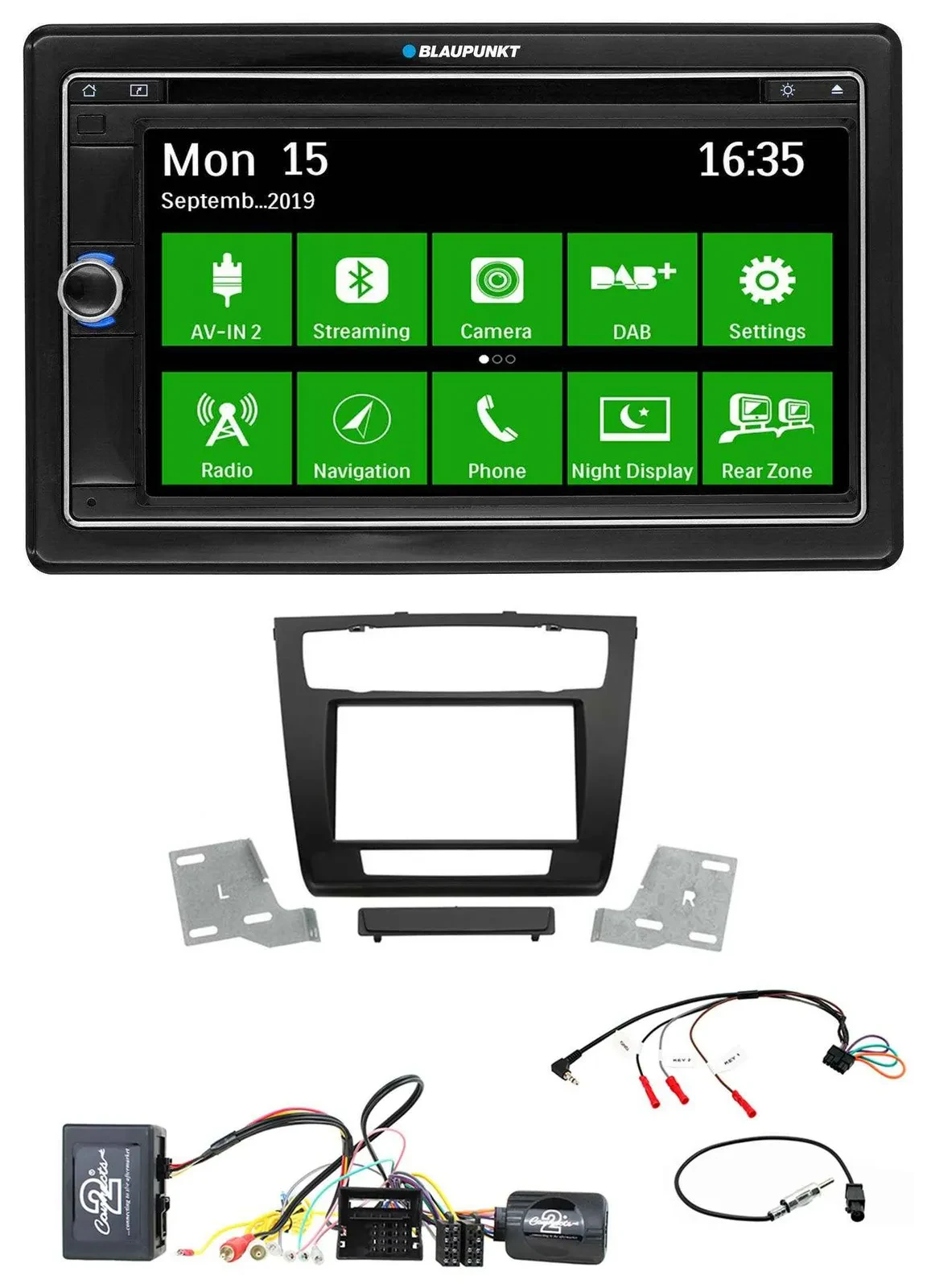 Blaupunkt Bluetooth 2DIN Lenkrad DAB USB TMC Navigation für BMW 1er Aktiv aut. K