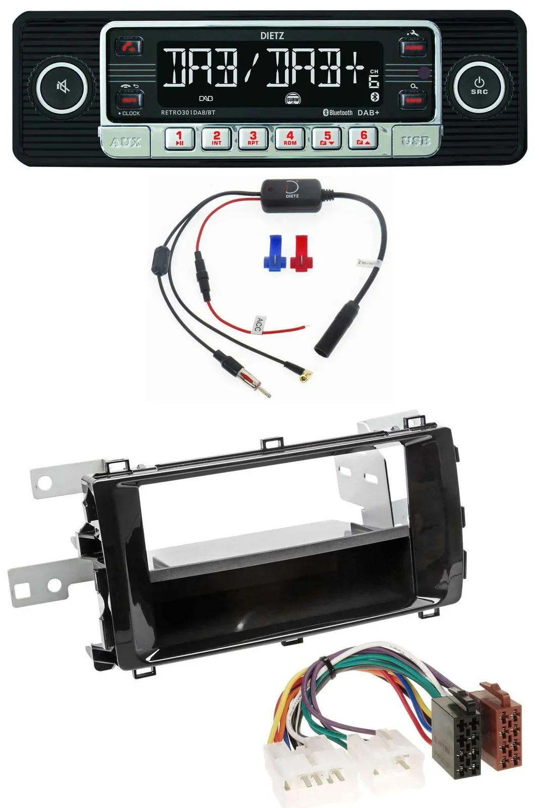Dietz MP3 DAB Bluetooth USB Autoradio für Toyota Auris (ab 2013) schwarz