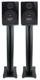 (2) Rockville APM5B 5.25" USB Studio Monitor Speakers+36" Black Premium Stands