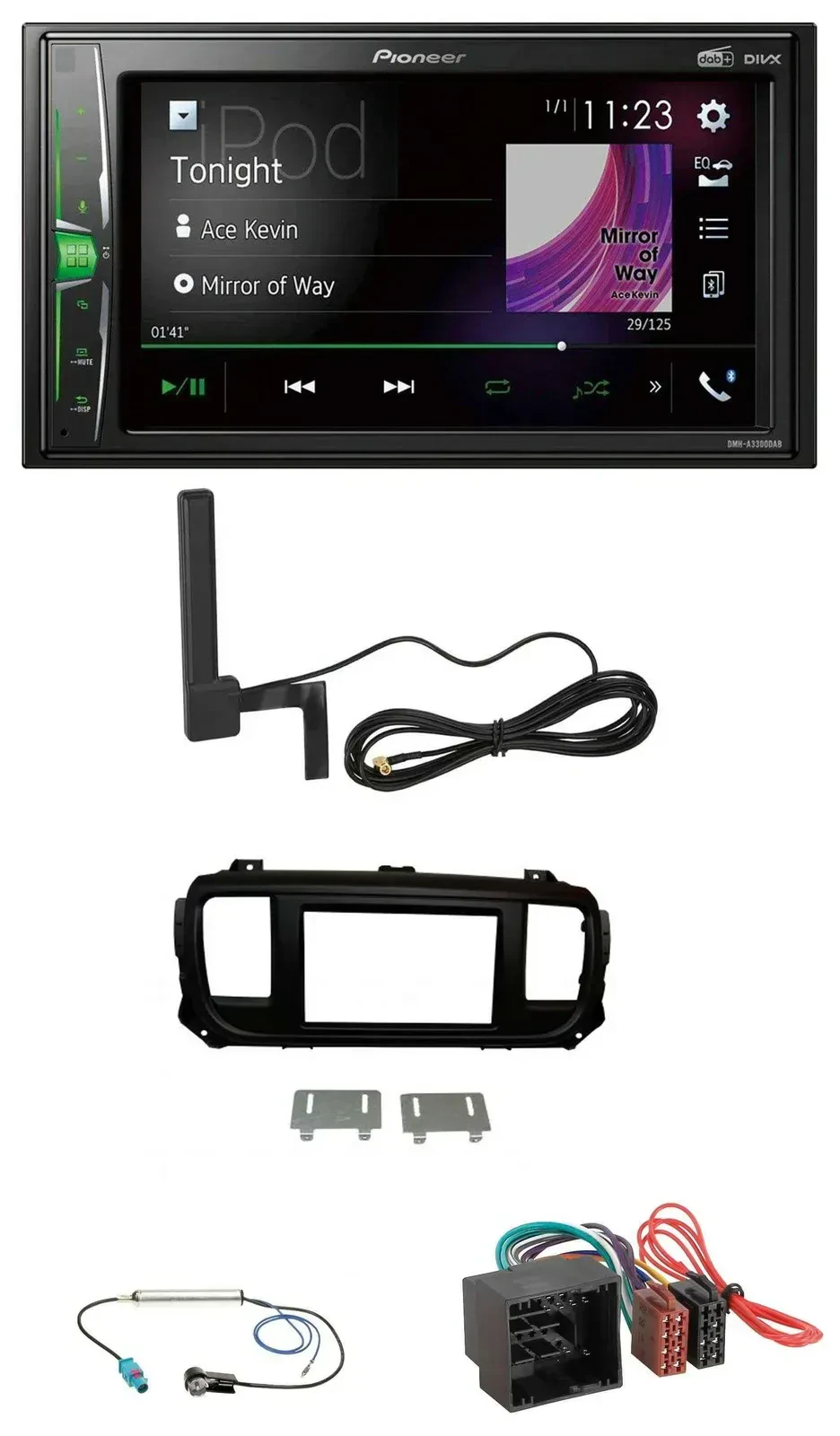 Автомагнитола Pioneer 2DIN, Bluetooth, DAB, MP3, AUX для Citroen Jumpy/Spacetourer (с 2020)