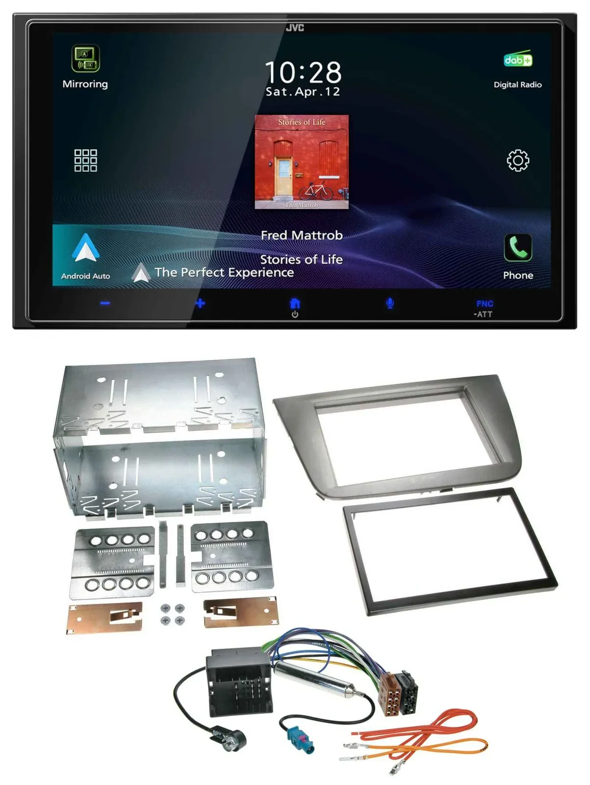 JVC USB Bluetooth 2DIN DAB MP3 Autoradio für Seat Altea Altea XL Toledo anthrazi