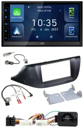 JVC DAB Bluetooth Lenkrad USB 2DIN Autoradio für Kia Ceed ab 2012 schwarz ohne S