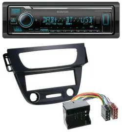 Автомагнитола Kenwood Bluetooth MP3 DAB USB для Renault Megane 3 (2009–2014) Quadlock, черный