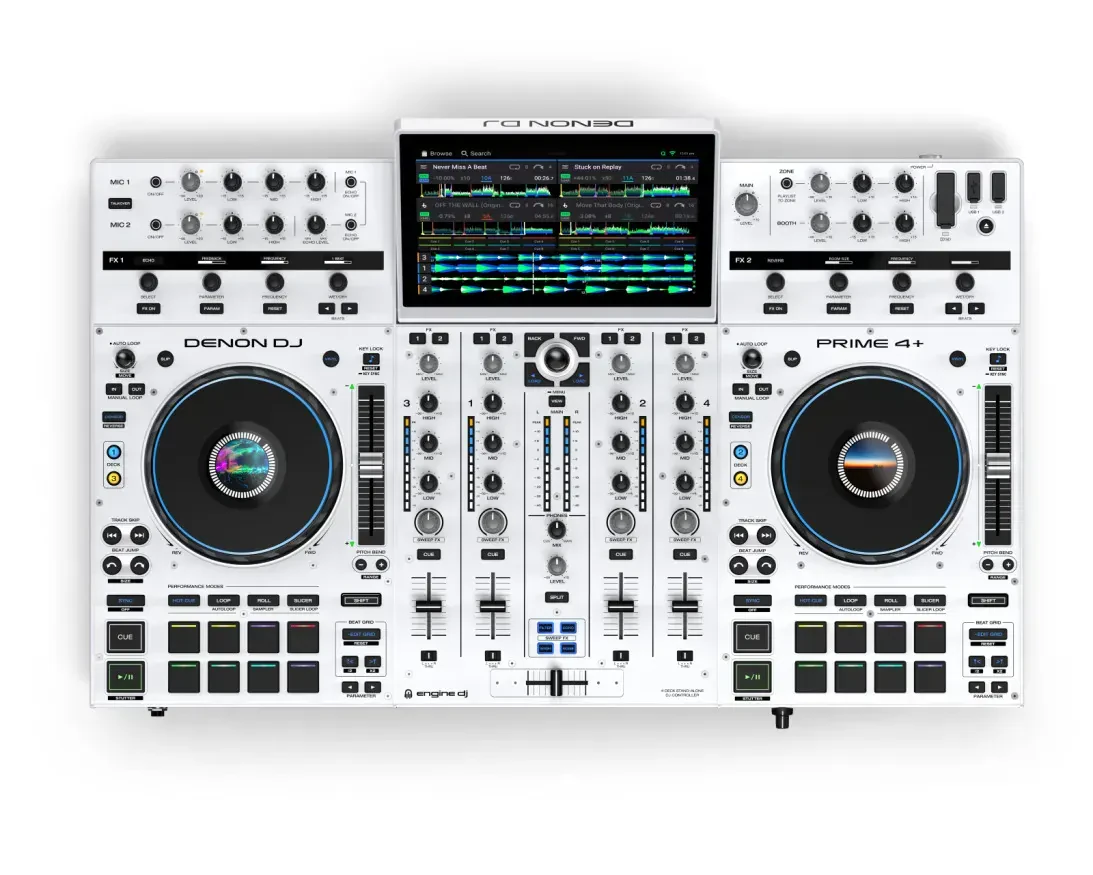 DJ-контроллер с джогом Denon Prime 4+ White Special Edition