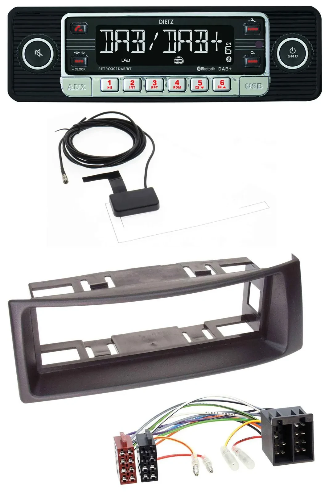 Dietz DAB Bluetooth USB MP3 Autoradio für Renault Megane Scenic bis 03 schwarz