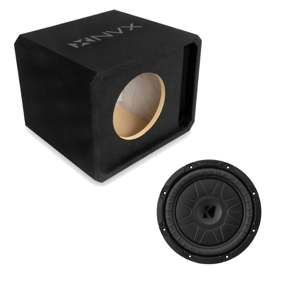 Сабвуфер для авто NVX NE101P 10", фазоинверторный (slot ported), 3/4" МДФ, 1 динамик, с сабвуфером CompVT