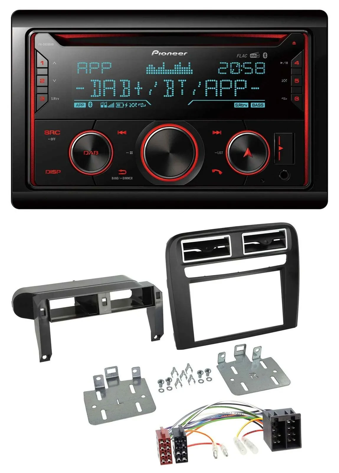 Автомагнитола для Fiat Grande Punto 2005–2009 Pioneer 2DIN DAB MP3 Bluetooth USB CD