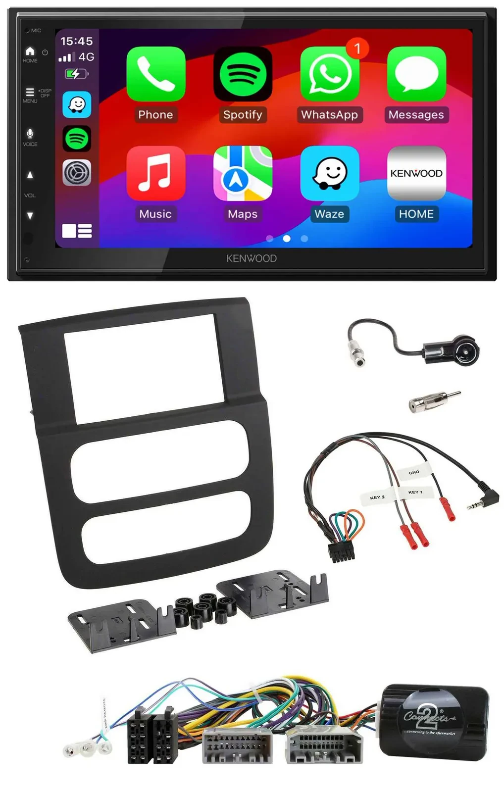 Kenwood Lenkrad USB DAB 2DIN Bluetooth Autoradio für Dodge RAM 2002-2006