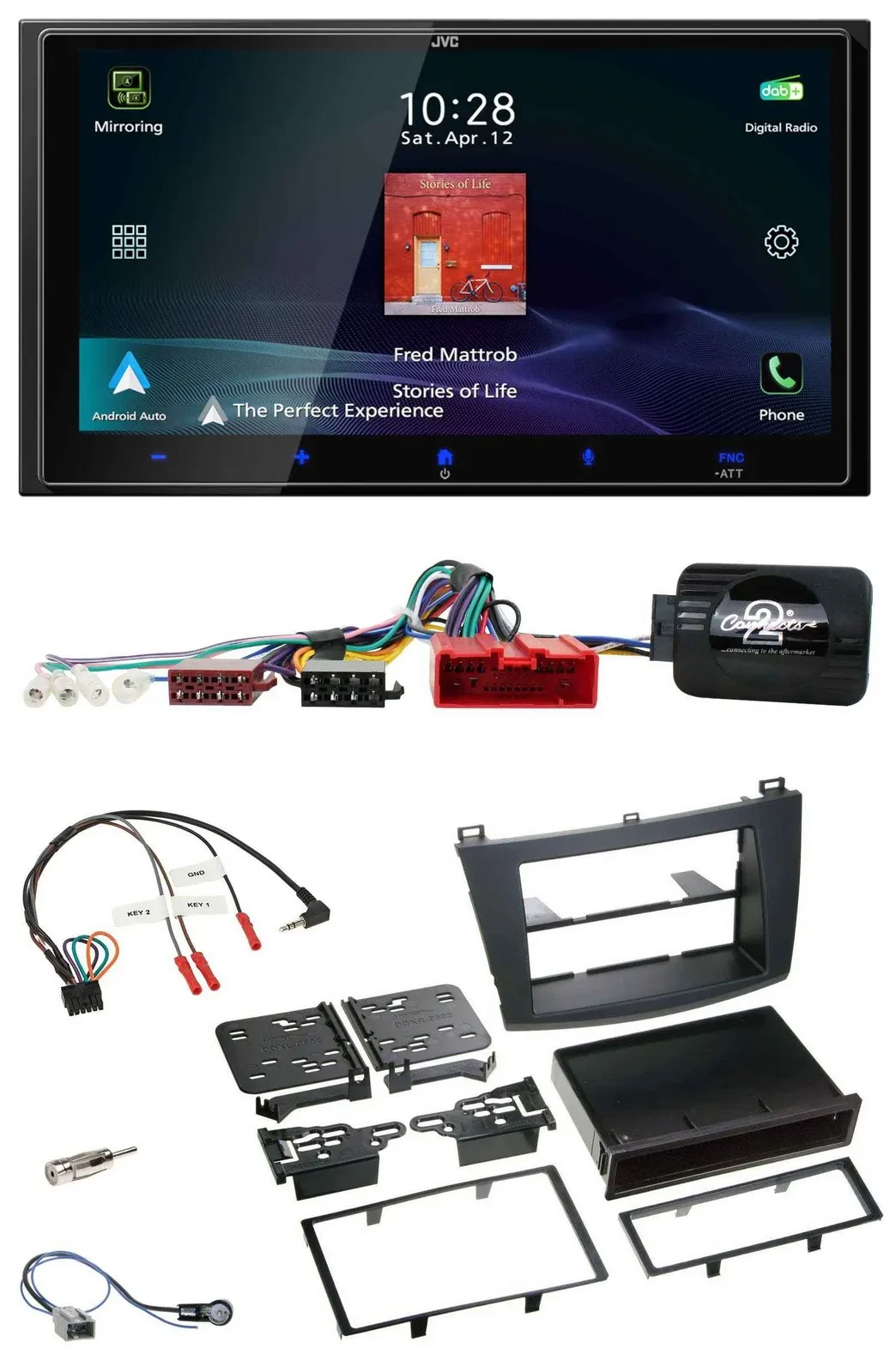 JVC USB Bluetooth 2DIN DAB Lenkrad Autoradio für Mazda 3 09-13 Can-Bus