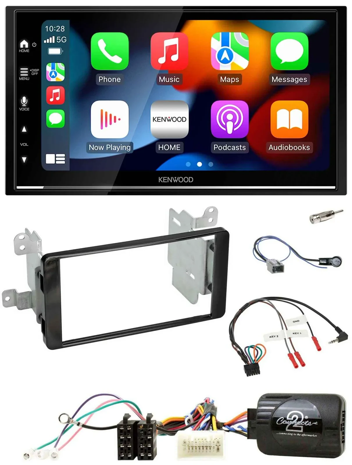 Автомагнитола Kenwood 2DIN DAB, USB, Bluetooth, для Mitsubishi Outlander (с 2012), совместимая с кнопками на руле