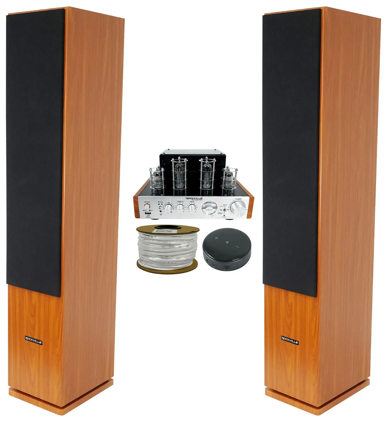 Усилитель мощности Rockville Blutube WD+(2) RockTower 64C+Wiim Mini с комплектом акустики