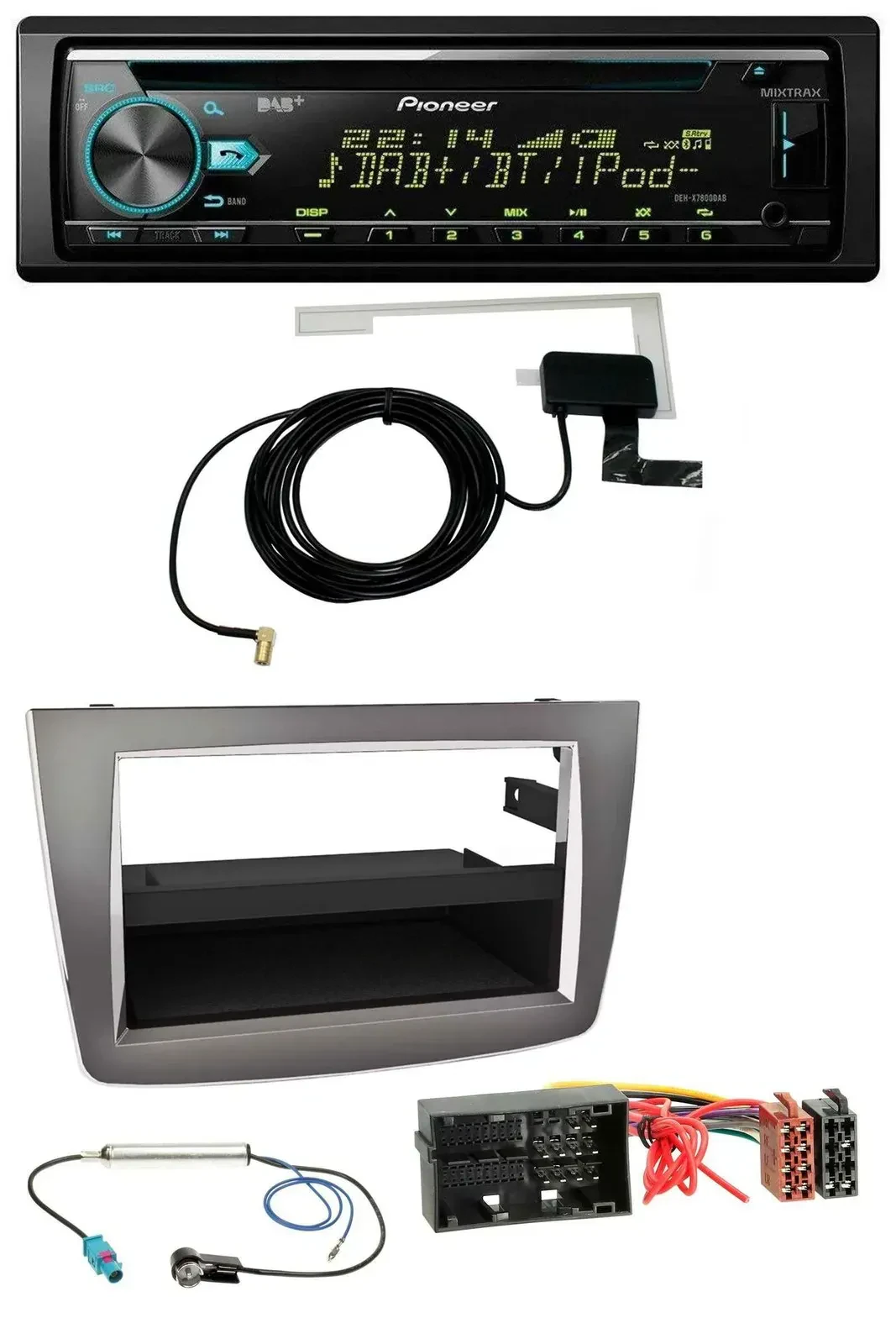 Автомагнитола для Alfa Romeo Mito (с 2014, тип 955) Pioneer MP3/CD/USB/AUX, DAB, серебристая