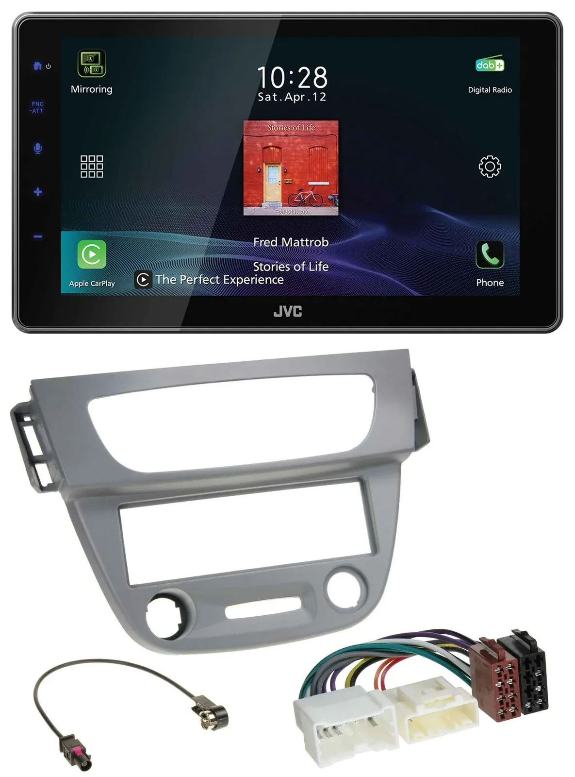 JVC DAB MP3 Bluetooth USB Autoradio für Renault Megane 3 (12-14) - grau