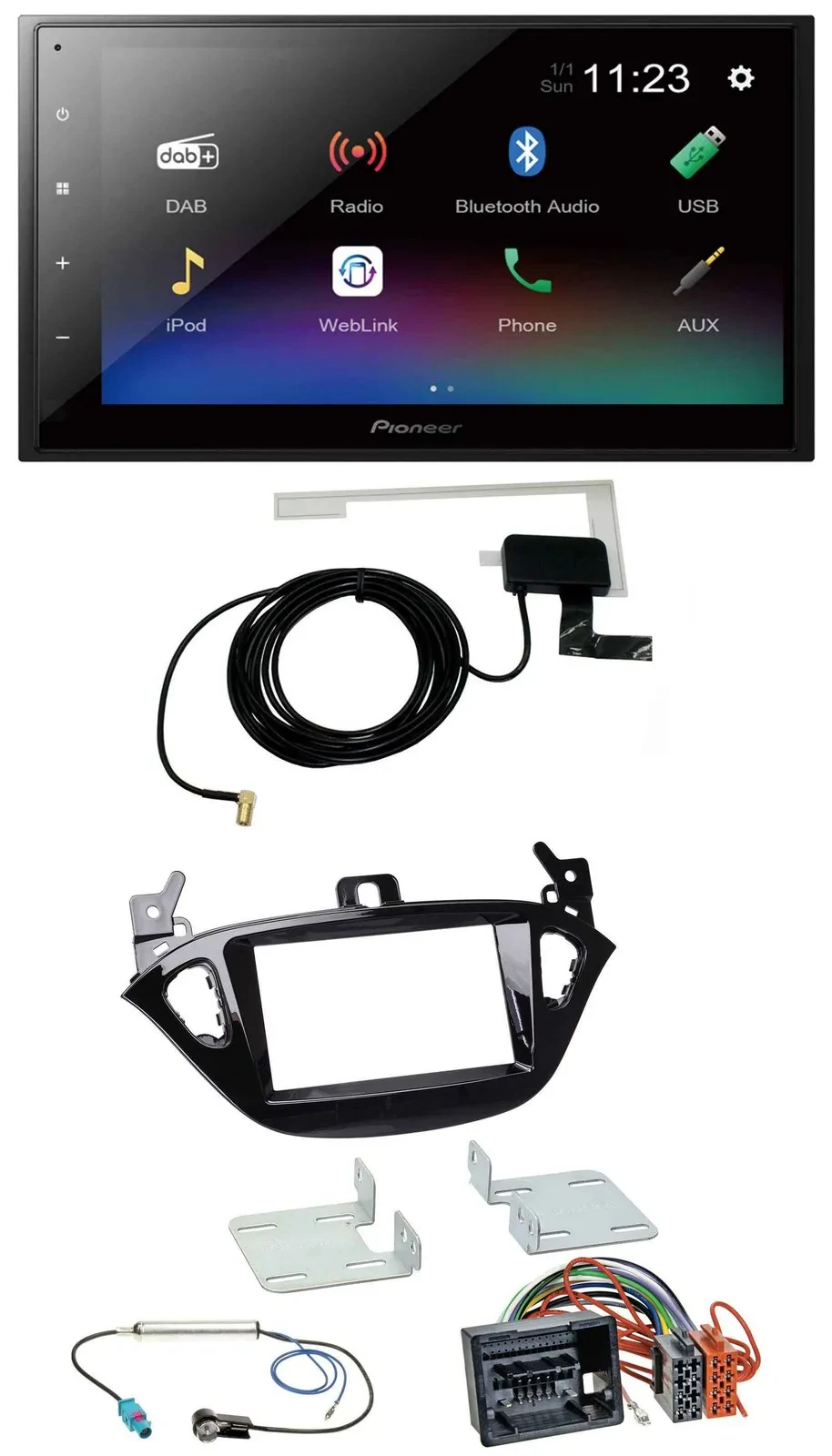 Pioneer DAB MP3 Bluetooth 2DIN USB Autoradio für Opel Adam ab 13 Corsa E ab 15