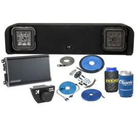 Усилитель мощности автомобильный Kicker CXA1200.1 (набор) с корпусом сабвуфера 51KFDL7T102 для Ford 2009–2021 и комплектом проводов