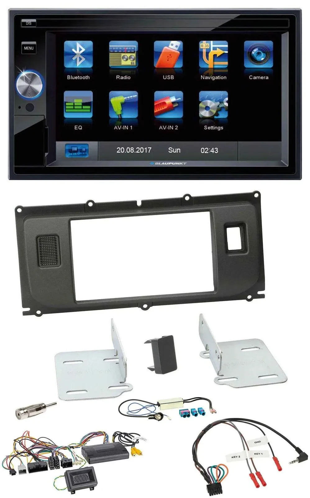 Blaupunkt SD Bluetooth 2DIN MP3 USB Lenkrad Autoradio für Land Rover Evoque Blin