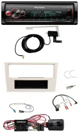 Pioneer Bluetooth DAB USB Lenkrad Autoradio für Opel Corsa D perl-weiss 09-14