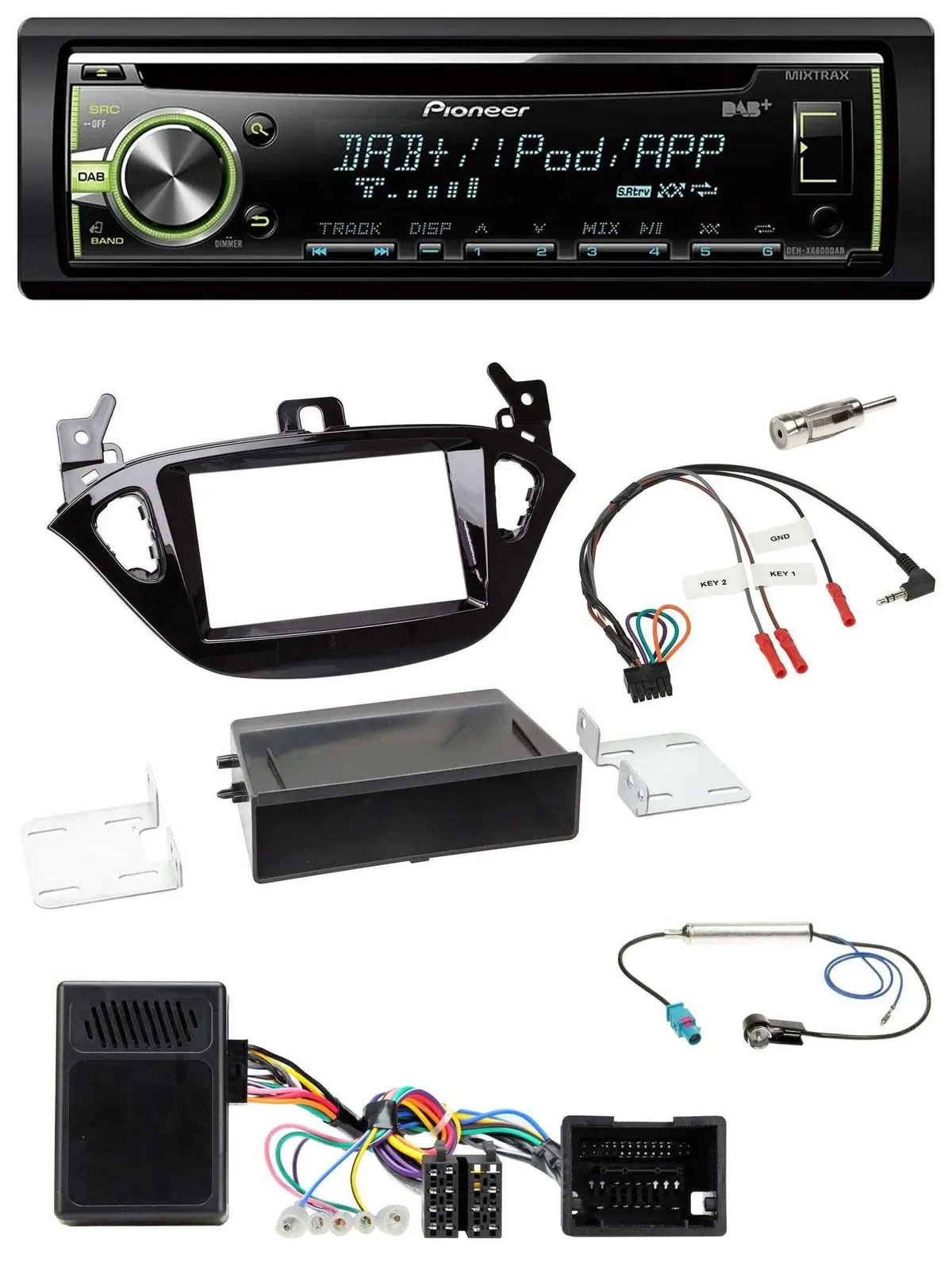 Pioneer DAB USB MP3 Lenkrad CD Autoradio für Opel Adam ab 2013 Corsa E Ablage