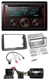 Автомагнитола Pioneer 2 DIN DAB, Bluetooth, USB, CD для Fiat Panda 2004–2007, серый