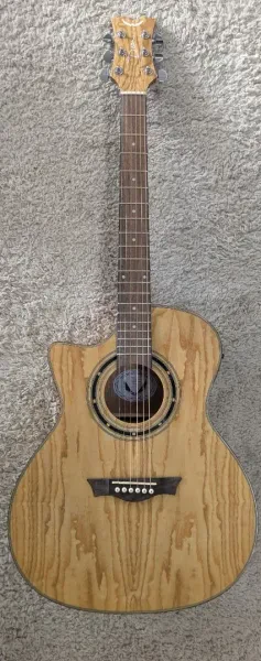 Dean EQAL GN Exotica Quilt Ash LEFTY Acoustic-Electric Guitar in Natural Finish