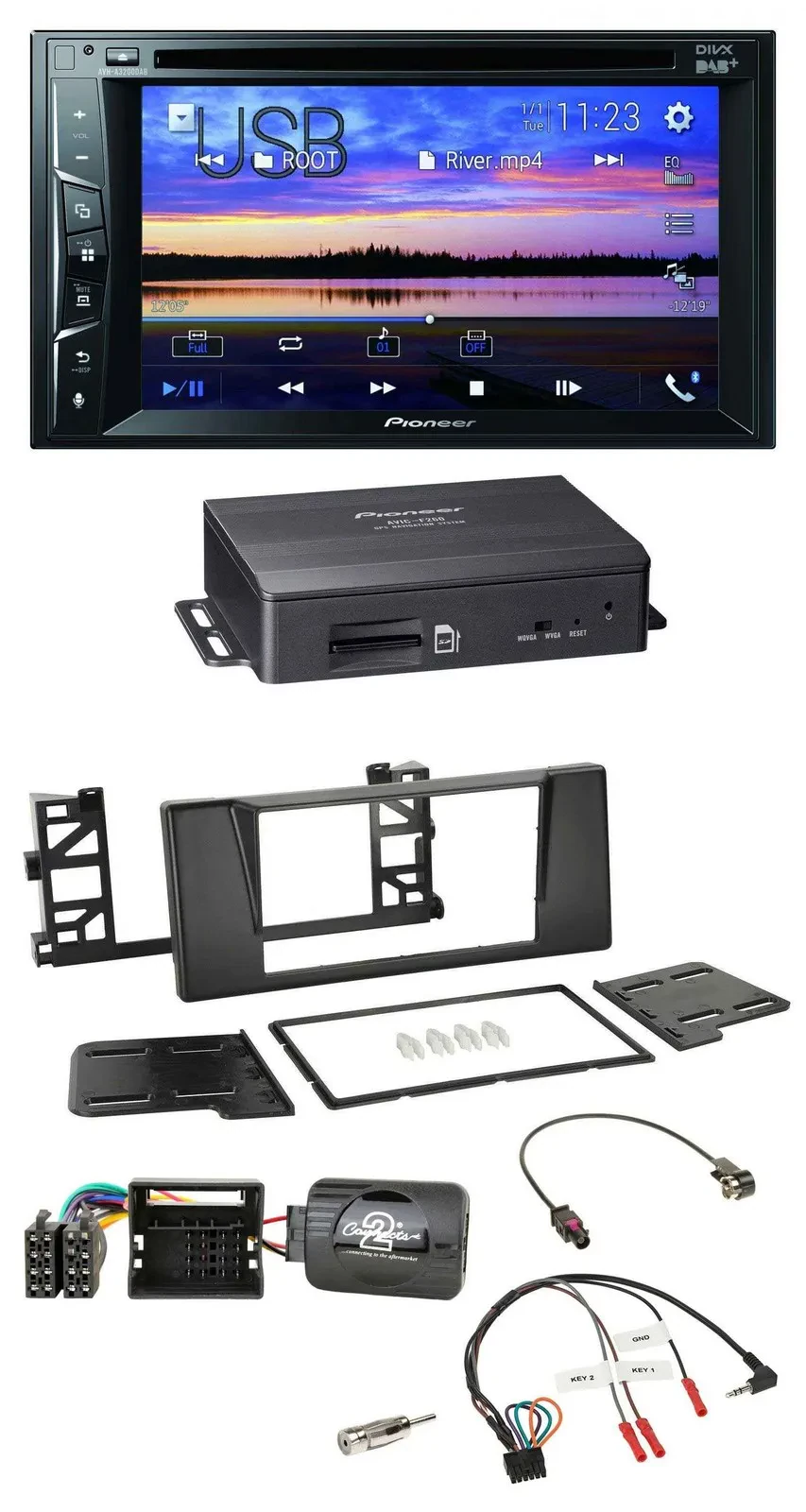 Pioneer 2DIN TMC DAB Lenkrad USB Bluetooth Navigation für BMW 5er E39 01-03 Quad