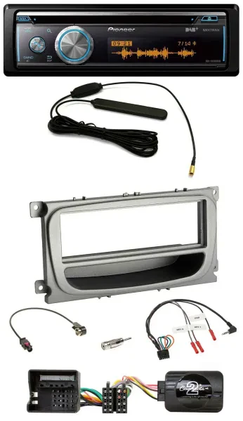 Pioneer CD USB Bluetooth DAB Lenkrad Autoradio für Ford Mondeo S-Max ab 2007 sil