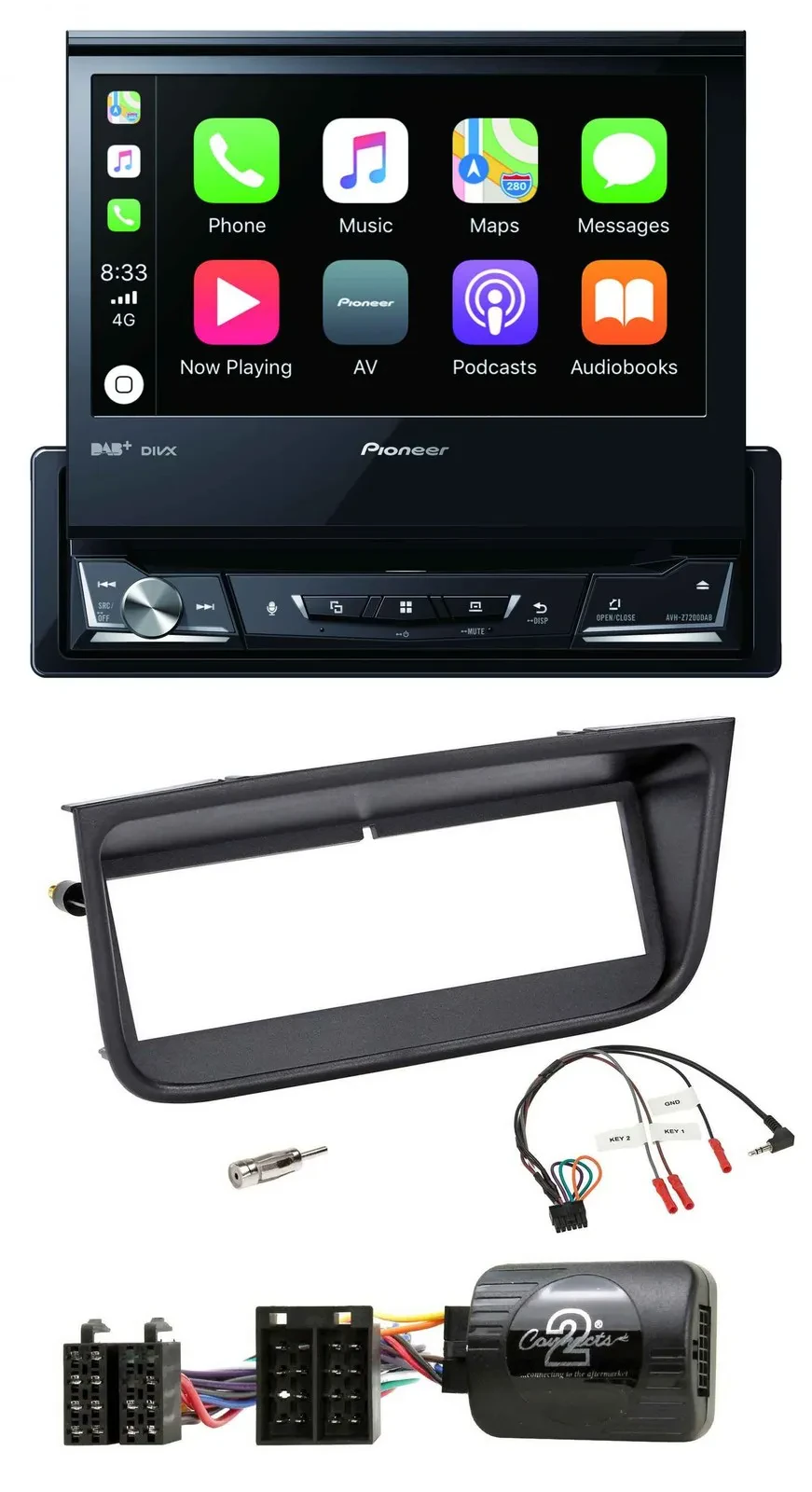 Pioneer DVD Bluetooth DAB USB Lenkrad Autoradio für Peugeot 406 2002-2005