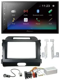 Автомагнитола для Kia Sportage (2010–2015) Pioneer 2DIN, USB, Bluetooth, DAB, с навигацией, совместимая с кнопками на руле