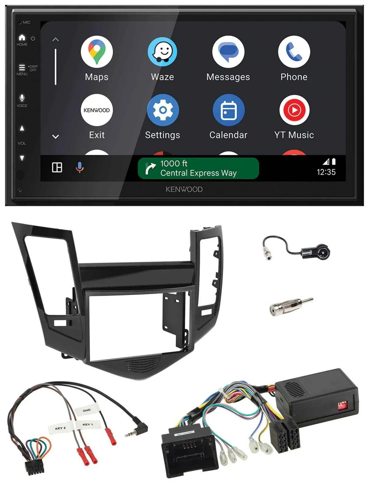 Kenwood DAB Bluetooth USB Lenkrad 2DIN Autoradio für Chevrolet Cruze 05/2009-201