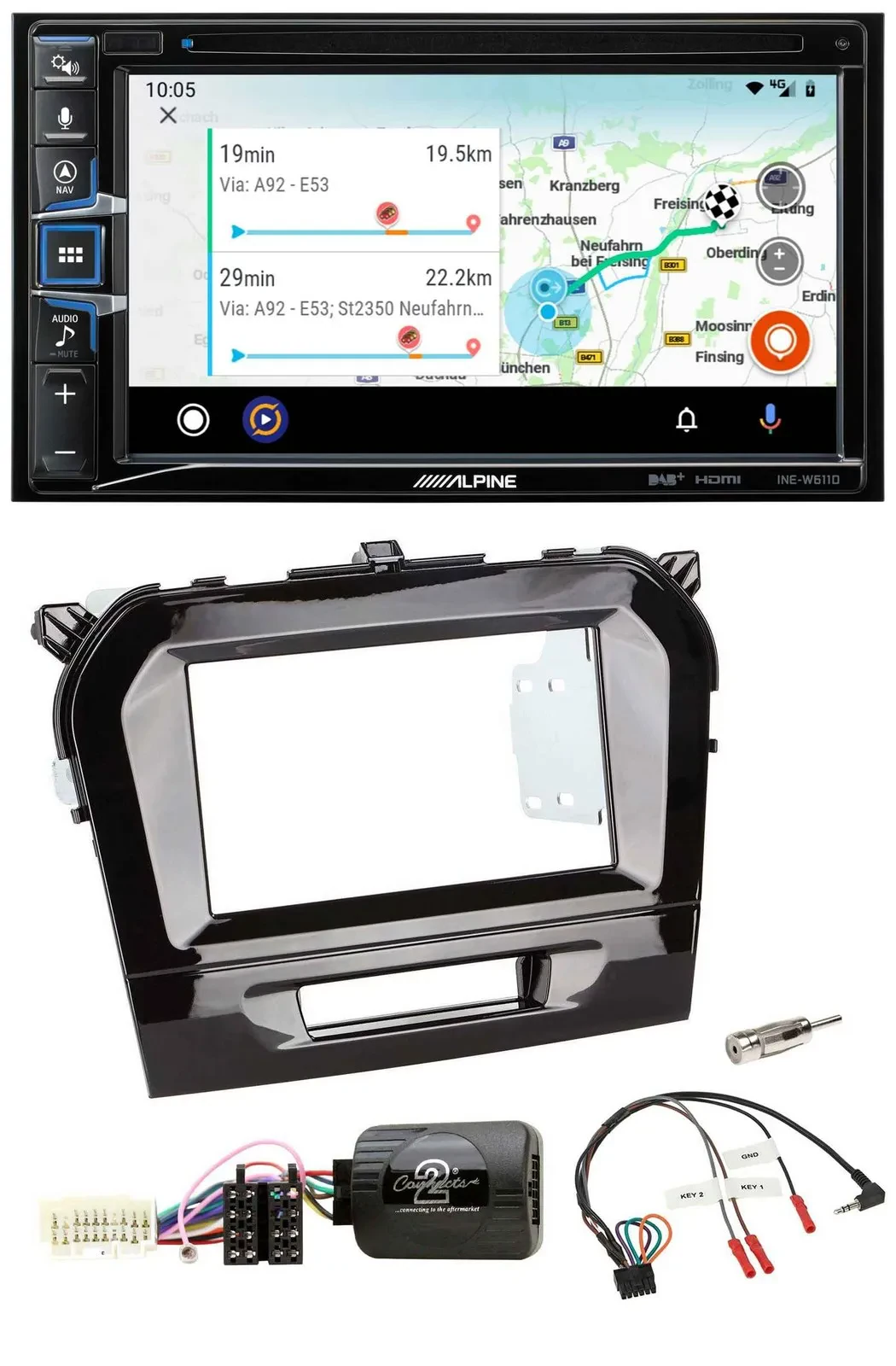 Автомагнитола Alpine 2DIN, Bluetooth, USB, DAB, навигация, TMC, для Suzuki Vitara (с 2015)