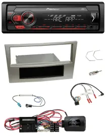 Автомагнитола Pioneer 1-DIN DAB MP3 USB для Opel Corsa D (2009-2014), поддержка кнопок на руле, цвет Satin Stone
