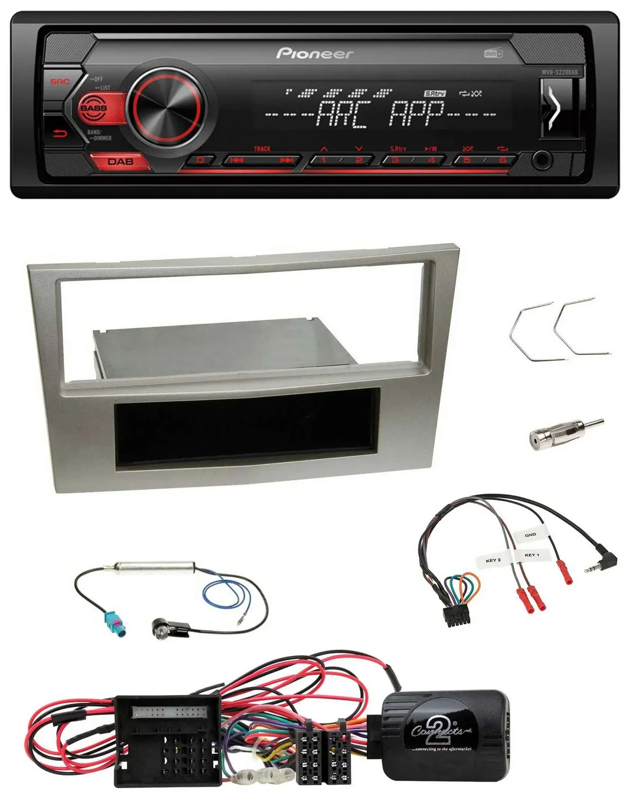 Автомагнитола Pioneer 1-DIN DAB MP3 USB для Opel Corsa D (2009-2014), поддержка кнопок на руле, цвет Satin Stone