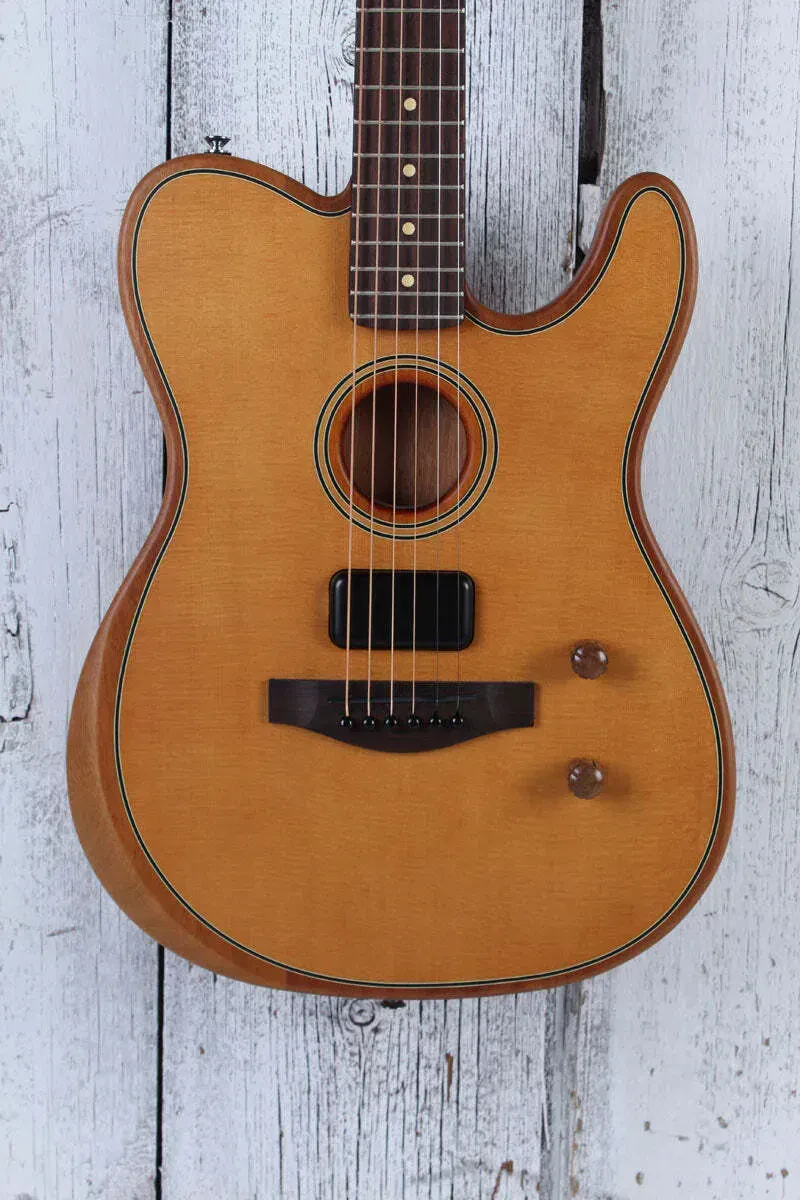 Fender Acoustasonic Standard Telecaster Acoustic Electric Guitar Aged Natural