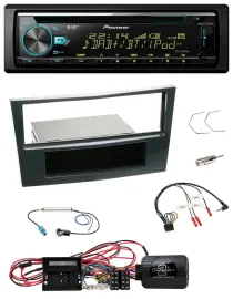Автомагнитола Pioneer DAB, CD, USB, Bluetooth, с поддержкой кнопок на руле для Opel Corsa D, черная (2009–2014)
