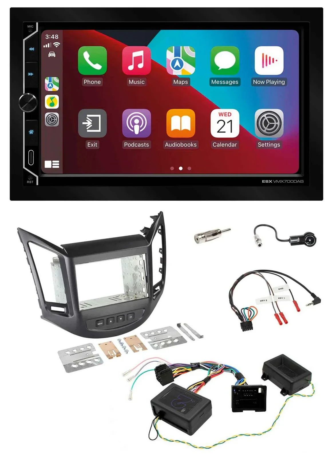 ESX 2DIN DAB USB Lenkrad Bluetooth Autoradio für Chevrolet Orlando 2011-2018 48