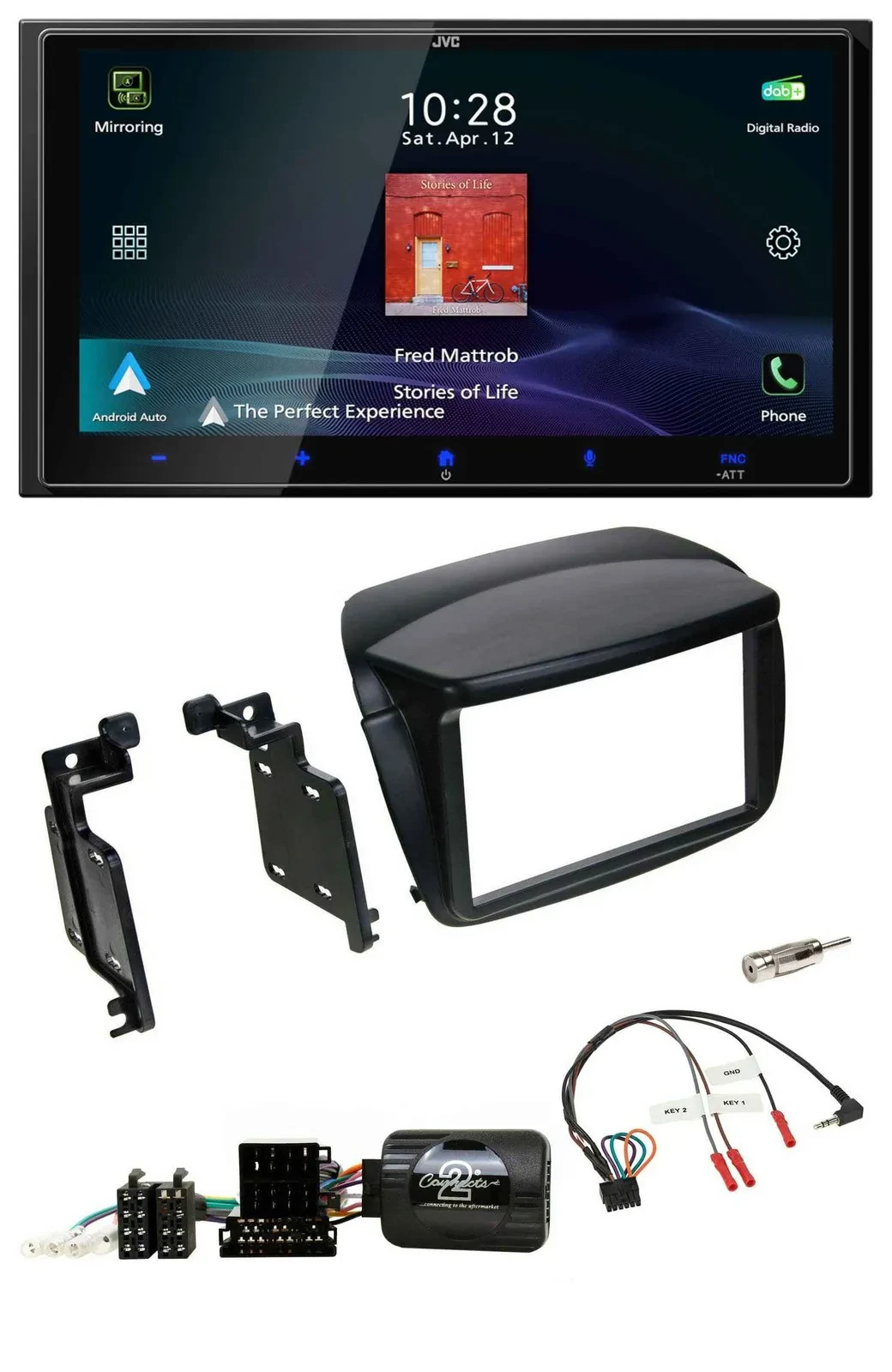 JVC USB Bluetooth 2DIN DAB Lenkrad Autoradio für Fiat Doblo ab 2010 Opel Combo a