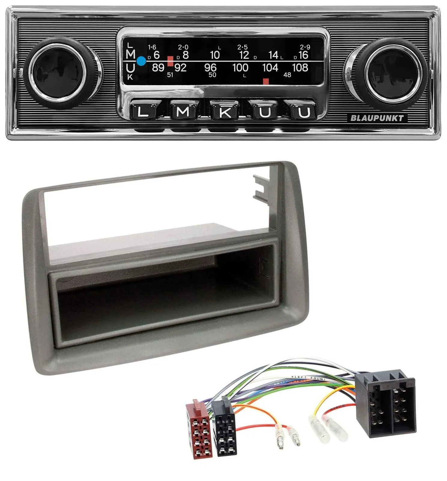 Blaupunkt USB MP3 Bluetooth DAB Autoradio für Fiat Panda (169 2003-2012) grau