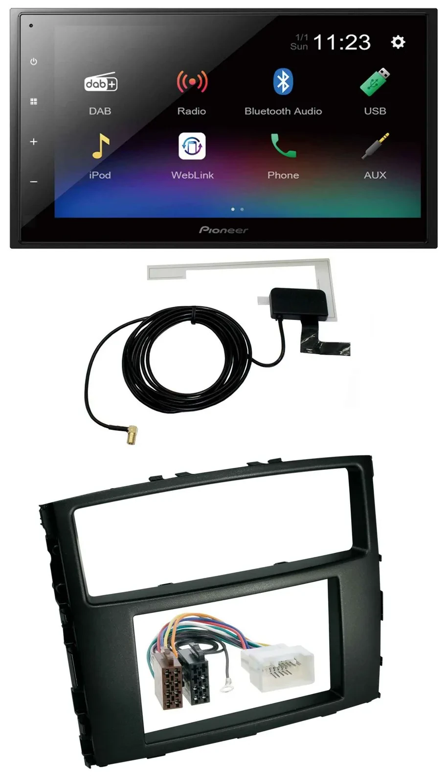 Автомагнитола для Mitsubishi Pajero 2006–2014 Pioneer DAB MP3 Bluetooth 2DIN USB