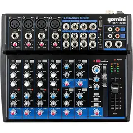 Аналоговый микшер Gemini GEM-12USB 12-Channel USB Mixer for Podcasts With Bluetooth and Effects