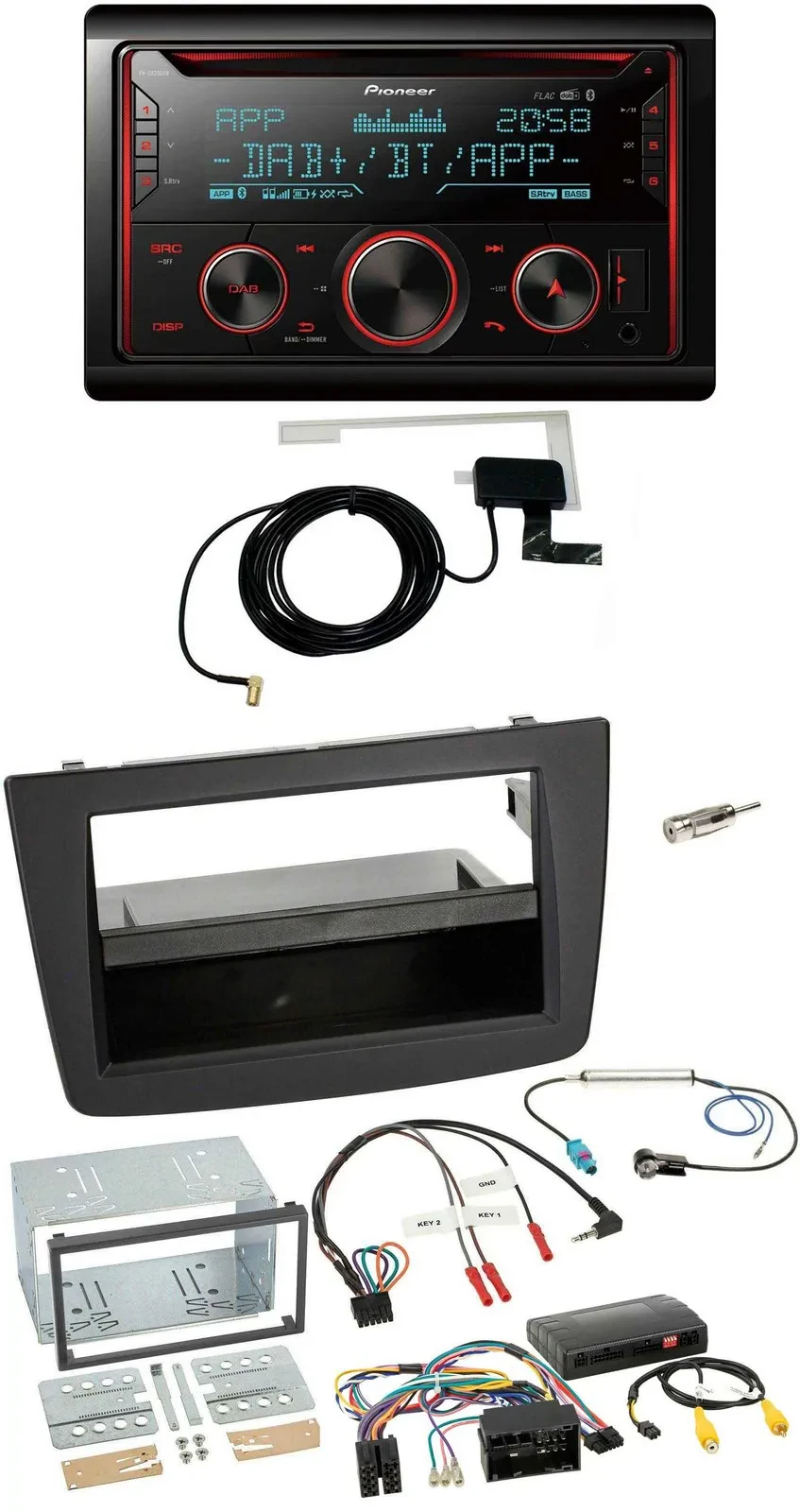 Автомагнитола Pioneer 2-DIN DAB USB CD Bluetooth для Alfa Romeo Mito (2014–2018)