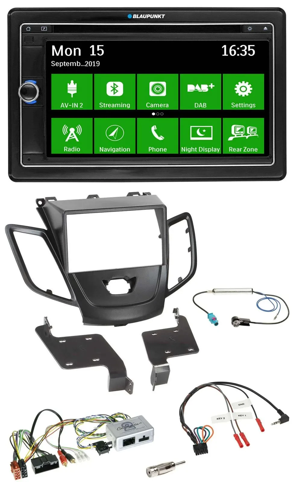 Автомагнитола для Ford Fiesta Blaupunkt 2DIN Bluetooth DAB USB навигация TMC