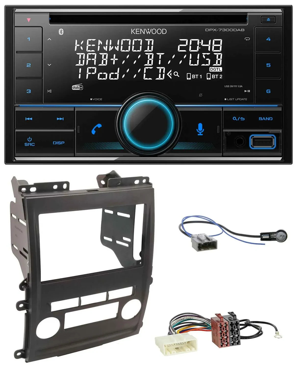 Автомагнитола для Nissan Xterra 2009–2011 Kenwood 2-DIN, CD, DAB, USB, Bluetooth