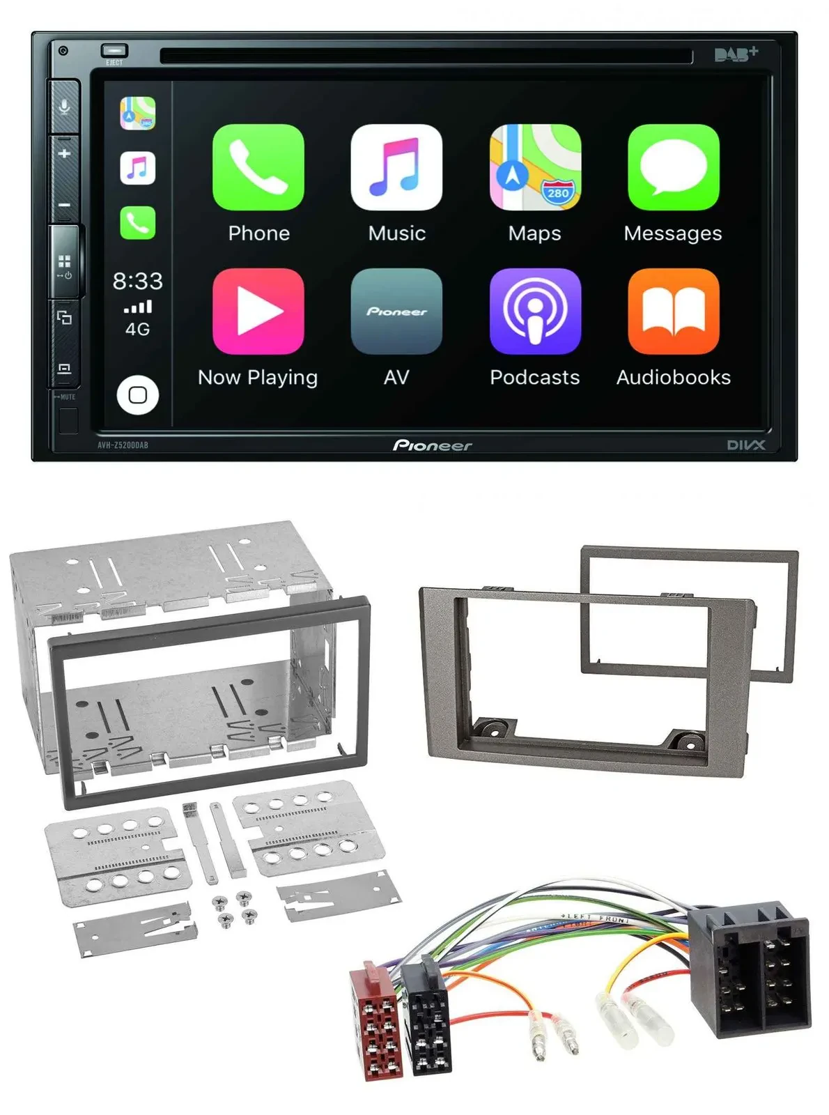 Pioneer DVD 2DIN MP3 DAB Bluetooth USB Autoradio für Iveco Daily 2006-2014 silbe