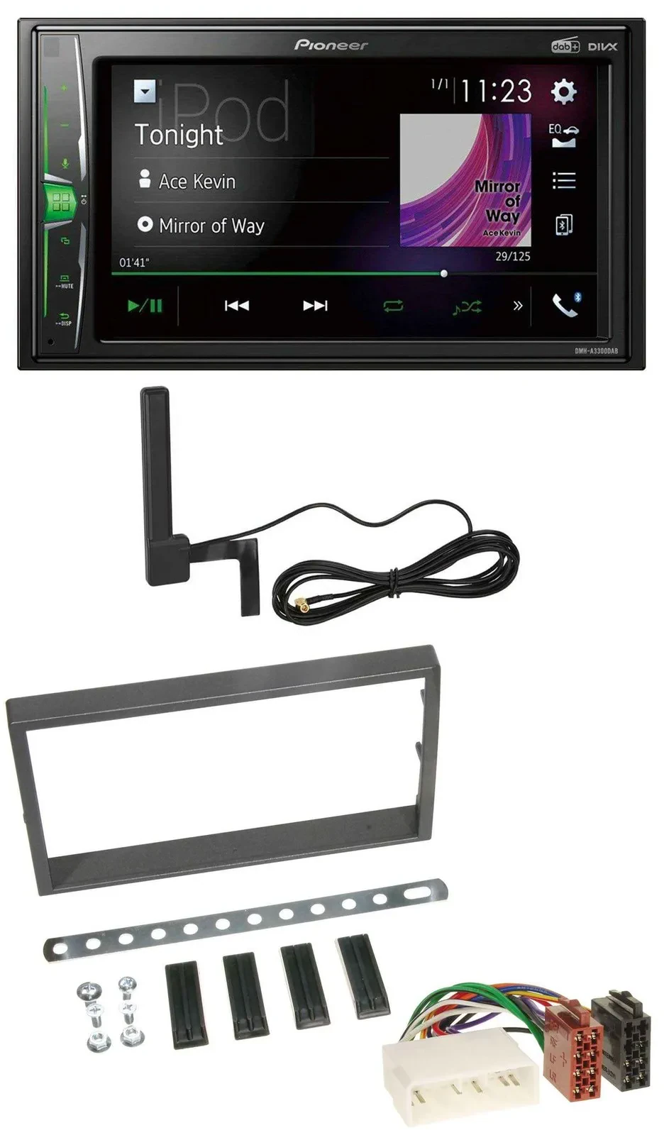 Pioneer MP3 DAB AUX 2DIN Bluetooth Autoradio für SSangYong Kyron ab 2005
