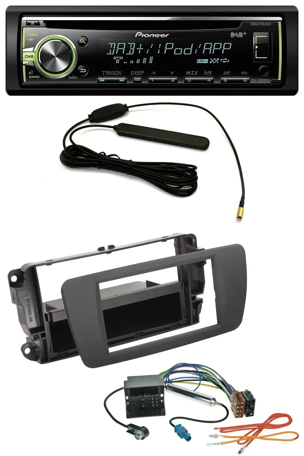 Автомагнитола Pioneer MP3 USB CD DAB AUX для Seat Ibiza (с 2012), цвет Tuam Grey