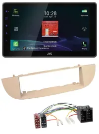 JVC DAB MP3 Bluetooth USB Autoradio für Fiat 500 ab 2007 perlgrau beige