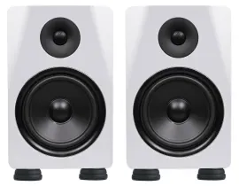 (2) Rockville DPM8W 8" Powered Studio Monitor Speakers + Isolation Feet Pads