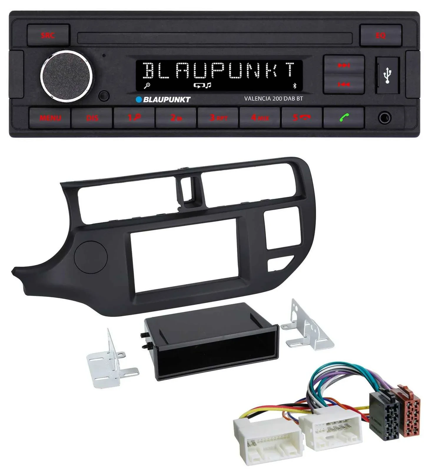 Blaupunkt DAB MP3 Bluetooth USB Autoradio für Kia Rio (UB 2011-2014) schwarz