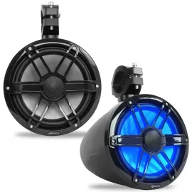 NVX MVTSP8B 8" V-Series 2-Way Marine Tower Speaker w/ LED Lighting